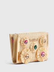 River Island Raffia Gem Stone Fold Out Purse - תמונה 3 מתוך 5