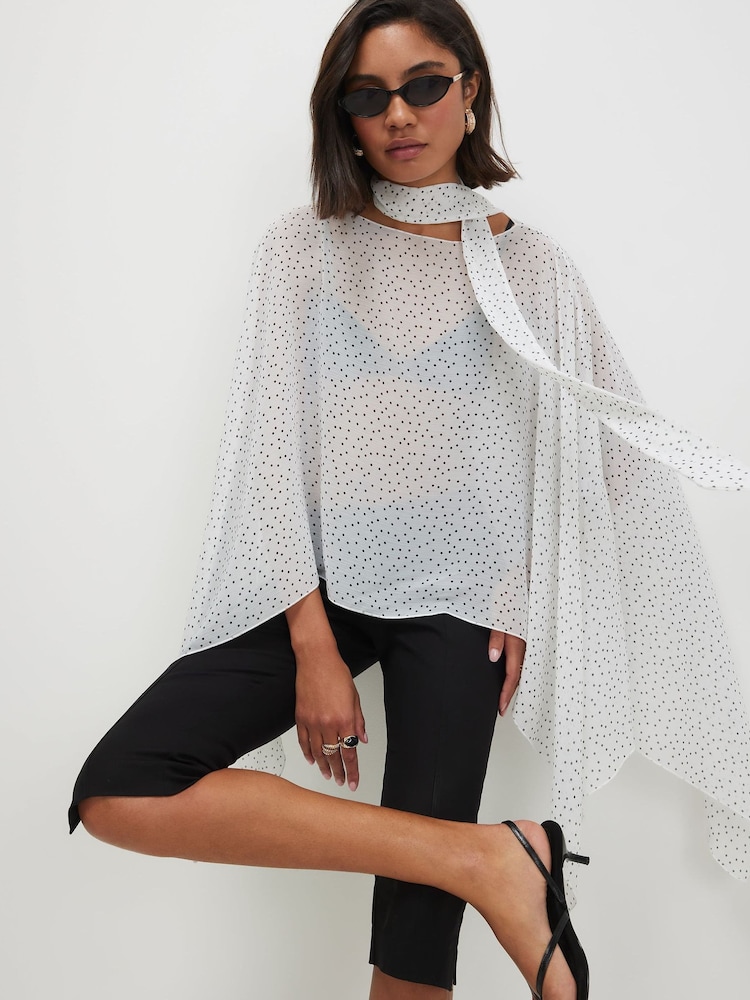 River Island Polka Dot Neck Cape Ponchos - Image 1 of 4