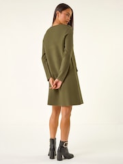 Roman Green Petite Buttoned Knit Dress - Image 4 of 4