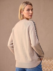 Roman Natural Blanket Stitch Knit Jumper - Image 3 of 4