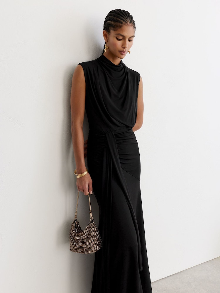 Reiss Inara Draped High-Neck Sleeveless Maxi Dress - Bild 1 von 8