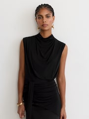 Reiss Inara Draped High-Neck Sleeveless Maxi Dress - Bild 4 von 8