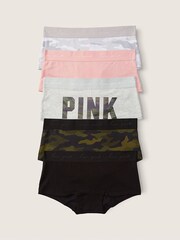 Victoria's Secret PINK Black/Grey/Pink/Green Short Knickers Multipack - Image 1 of 1