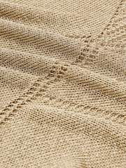 Reiss Gold Tamsin Metallic Argyle Open-Knit Top - Image 6 of 6