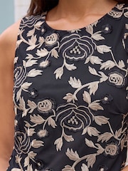 Roman Black Floral Print Foil Top - Image 4 of 4