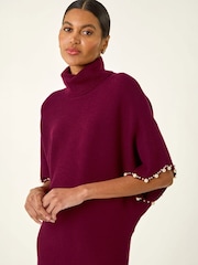 Roman Red Pearl Embellished Knit Jumper - Image 4 of 4
