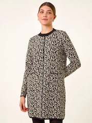 Roman Black Animal Print Knitted Shift Dress - Image 4 of 4