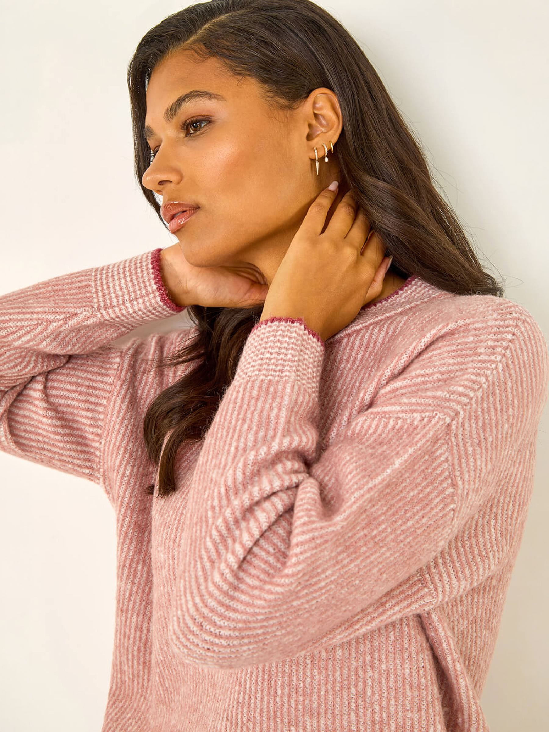 Roman Women's Rose Stitch Detail Soft Knit Jumper In | Size: 20 - Image 3