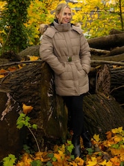 Roman Brown Faux Fur Padded Belt Coat - Image 2 of 3