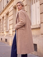 Roman Brown Borg Single Breasted Coat - Image 3 of 4
