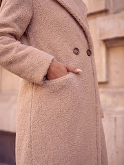 Roman Brown Borg Single Breasted Coat - Image 4 of 4