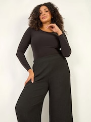 Roman Black Curve Textured Stretch Trousers - Image 1 of 4