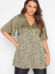 Yours Curve Green London Angel Sleeve Blouse - Image 1 of 4