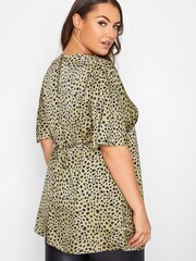 Yours Curve Green London Angel Sleeve Blouse - Image 3 of 4
