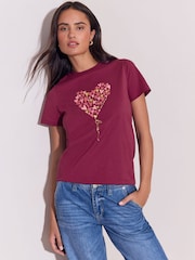 Lipsy Red Boyfriend Wear It With Love T-Shirt - Image 1 of 5