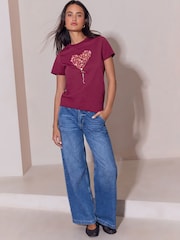 Lipsy Red Boyfriend Wear It With Love T-Shirt - Image 4 of 5