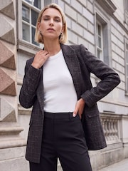 Roman Brown Check Print Longline Blazer - Image 3 of 4