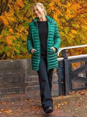 Roman Green Longline Quilted Hooded Puffer Coat - Image 2 of 4