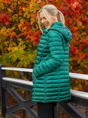 Roman Green Longline Quilted Hooded Puffer Coat - Image 3 of 4