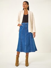 Roman White Textured Knit Cardigan - Image 2 of 4