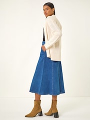 Roman White Textured Knit Cardigan - Image 3 of 4