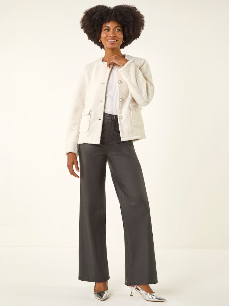 Roman White Cosy Boucle Fleece Jacket - Image 2 of 4 Roman White Cosy Boucle Fleece Jacket - Image 2 of 4