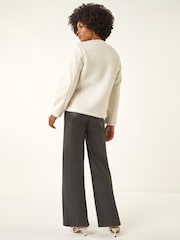 Roman White Cosy Boucle Fleece Jacket - Image 3 of 4