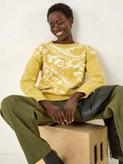 Roman Green Floral Jacquard Knit Jumper - Image 1 of 4