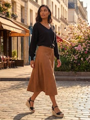 Roman Black Plain V-Neck Stretch Jumper - Image 1 of 4