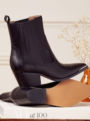 Love & Roses Black Mid Heel Western Boot - Image 4 of 4