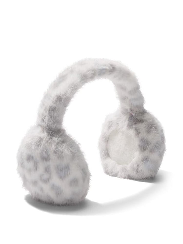 Victoria's Secret Pink Grey Leopard Faux Fur Earmuffs - Image 2 of 2
