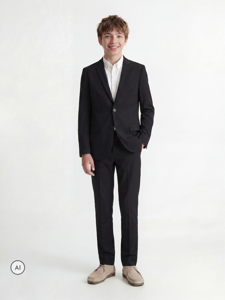 JACK & JONES JUNIOR Black Single Breasted Suit Jacket and Tailored Trousers - Image 1 of 7
