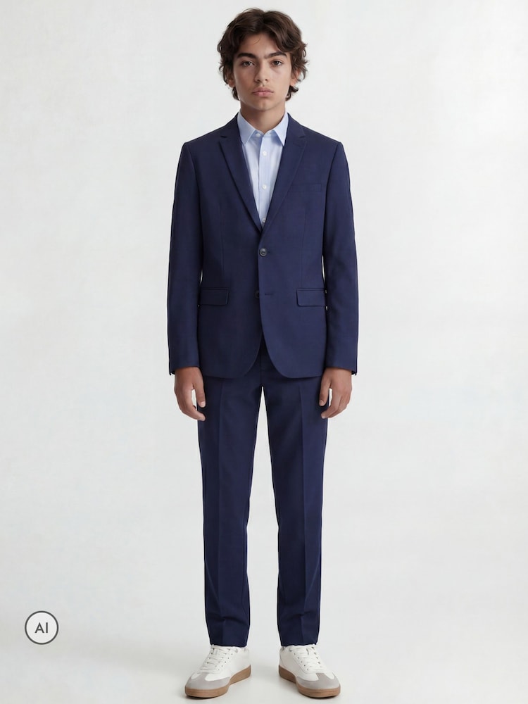 JACK & JONES JUNIOR Blue Single Breasted Suit Jacket and Tailored Trousers - Image 1 of 6 JACK & JONES JUNIOR Blue Single Breasted Suit Jacket and Tailored Trousers - Image 1 of 6
