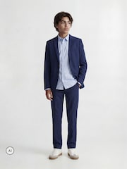 JACK & JONES JUNIOR Blue Single Breasted Suit Jacket and Tailored Trousers - Image 2 of 6