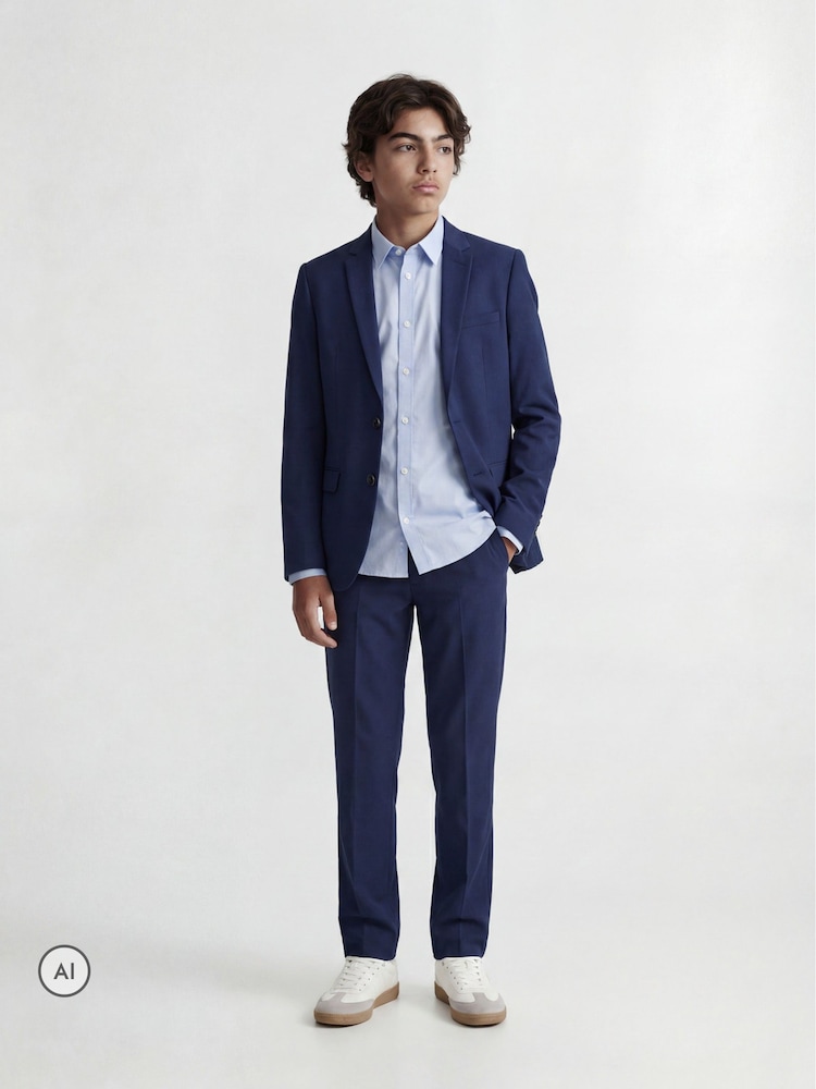 JACK & JONES JUNIOR Blue Single Breasted Suit Jacket and Tailored Trousers - Image 2 of 6 JACK & JONES JUNIOR Blue Single Breasted Suit Jacket and Tailored Trousers - Image 2 of 6