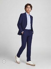 JACK & JONES JUNIOR Blue Single Breasted Suit Jacket and Tailored Trousers - Image 4 of 6