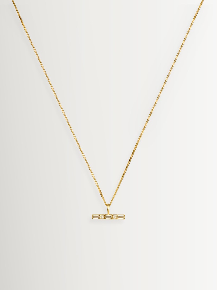 Missoma Gold Tone Lucy Williams T-Bar Stone Pendant Necklace - Image 2 of 3 Missoma Gold Tone Lucy Williams T-Bar Stone Pendant Necklace - Image 2 of 3