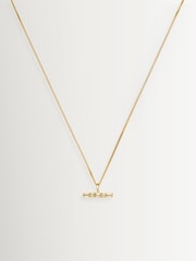 Missoma Gold Tone Lucy Williams T-Bar Stone Pendant Necklace - Image 3 of 3