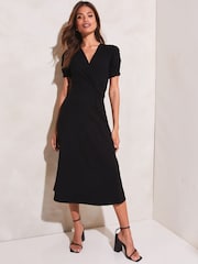 Lipsy Midikleid aus Jersey mit kurzen, gerafften Ärmeln - Bild 1 von 4