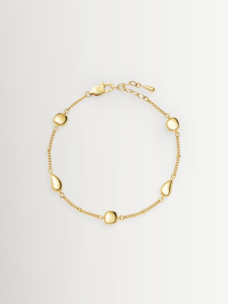 Missoma Gold Tone Molten Teardrop Multi Charm Bracelet - Image 1 of 3