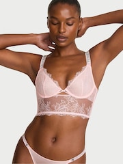 Victoria's Secret Angel Pink Longline Lace Shine Strap Bra - Image 1 of 2