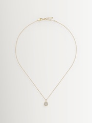 Missoma Gold Tone Molten Soft Square Pave Pendant Necklace - Image 1 of 3