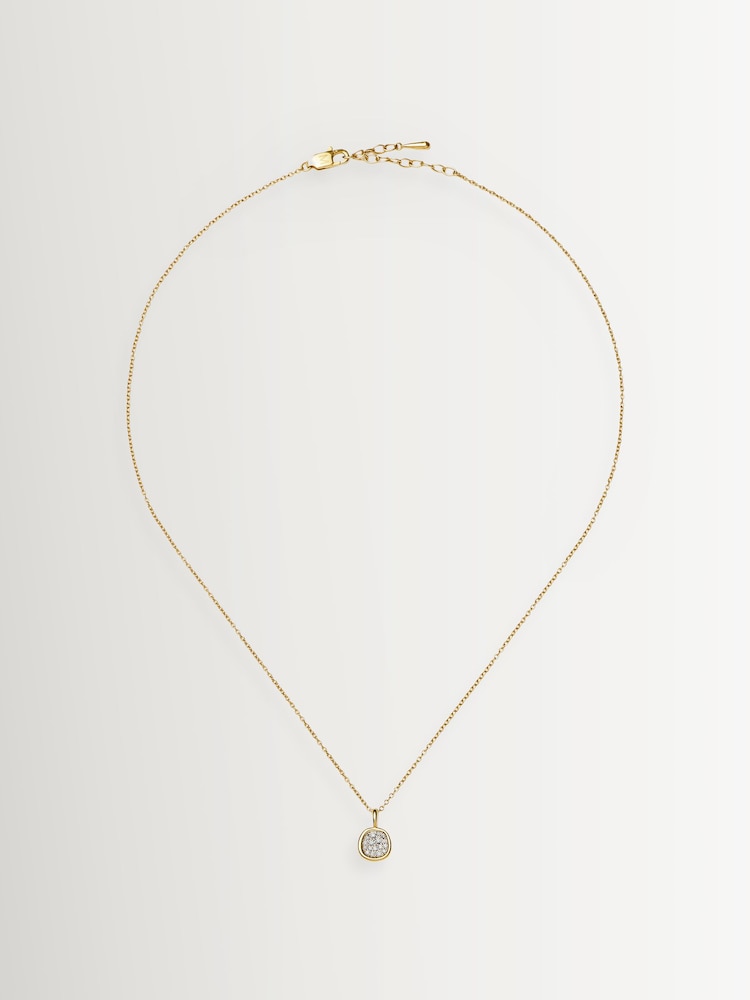 Missoma Gold Tone Molten Soft Square Pave Pendant Necklace - Image 1 of 3 Missoma Gold Tone Molten Soft Square Pave Pendant Necklace - Image 1 of 3