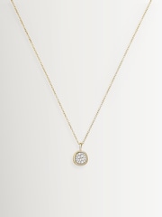 Missoma Gold Tone Molten Soft Square Pave Pendant Necklace - Image 2 of 3