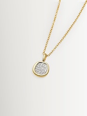 Missoma Gold Tone Molten Soft Square Pave Pendant Necklace - Image 3 of 3