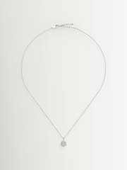 Missoma Silver Tone Molten Soft Square Pave Pendant Necklace - Image 1 of 3