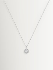 Missoma Silver Tone Molten Soft Square Pave Pendant Necklace - Image 2 of 3