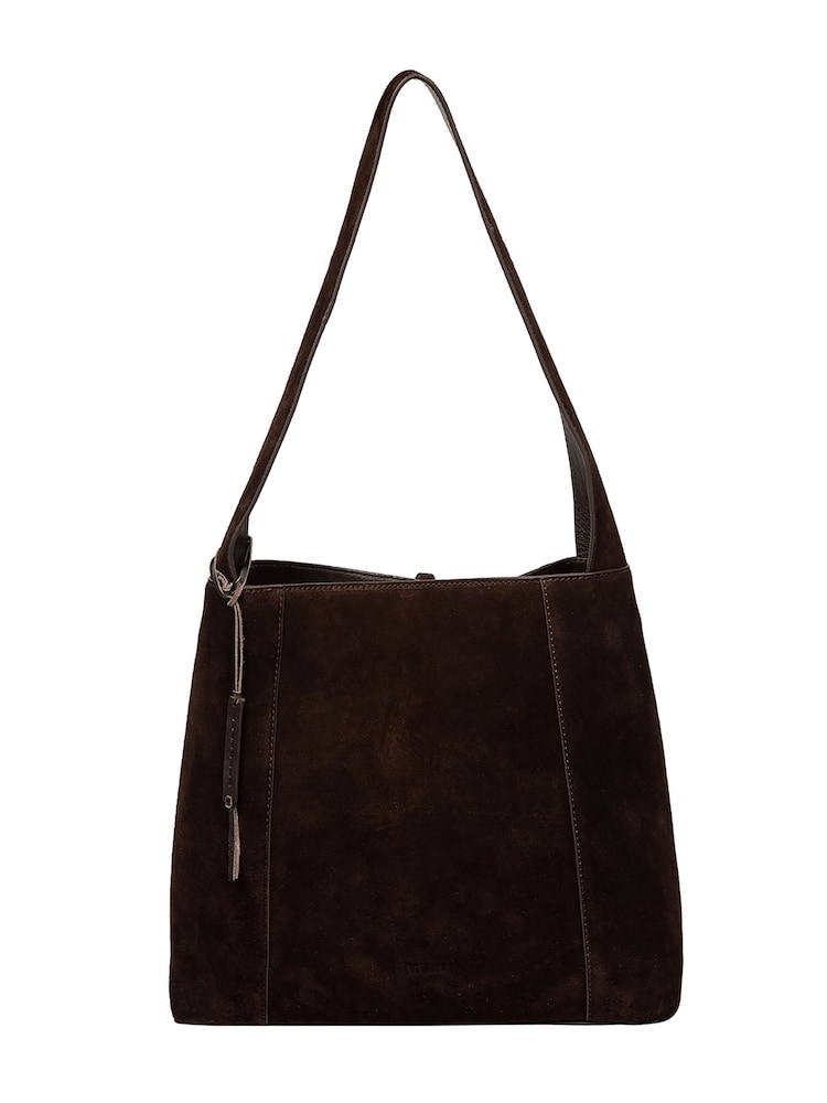 Cultured London Chocolate Brown 'Anitta' Suede Shoulder Bag - Image 2 of 4