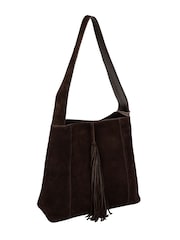 Cultured London Chocolate Brown 'Anitta' Suede Shoulder Bag - Image 3 of 4
