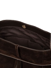 Cultured London Chocolate Brown 'Anitta' Suede Shoulder Bag - Image 4 of 4